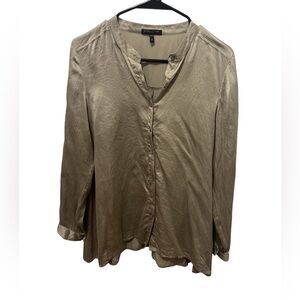 Eileen Fisher 100% Silk Button Down Blouse Size Medium Petite